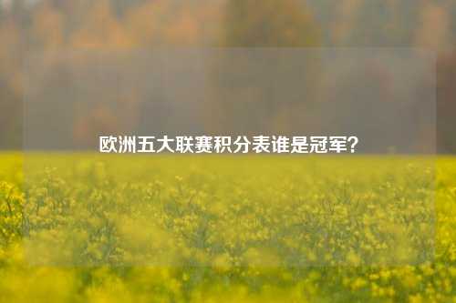 欧洲五大联赛积分表谁是冠军？