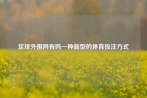 足球外围网有吗一种新型的体育投注方式