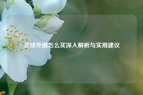 足球外围怎么买深入解析与实用建议