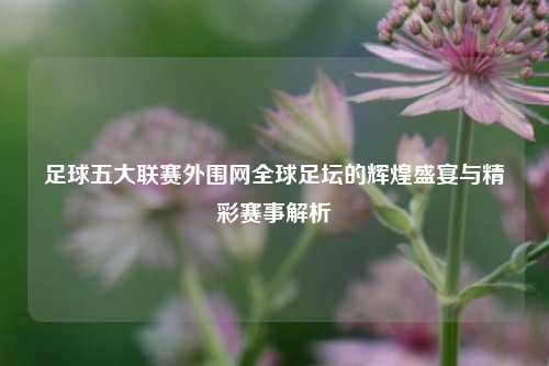 足球五大联赛外围网全球足坛的辉煌盛宴与精彩赛事解析